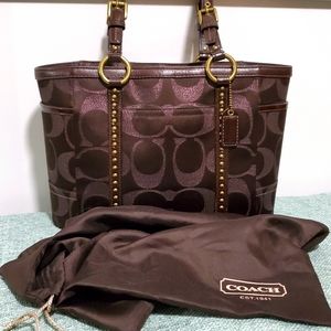 Coach Metallic Signature C gallery tote